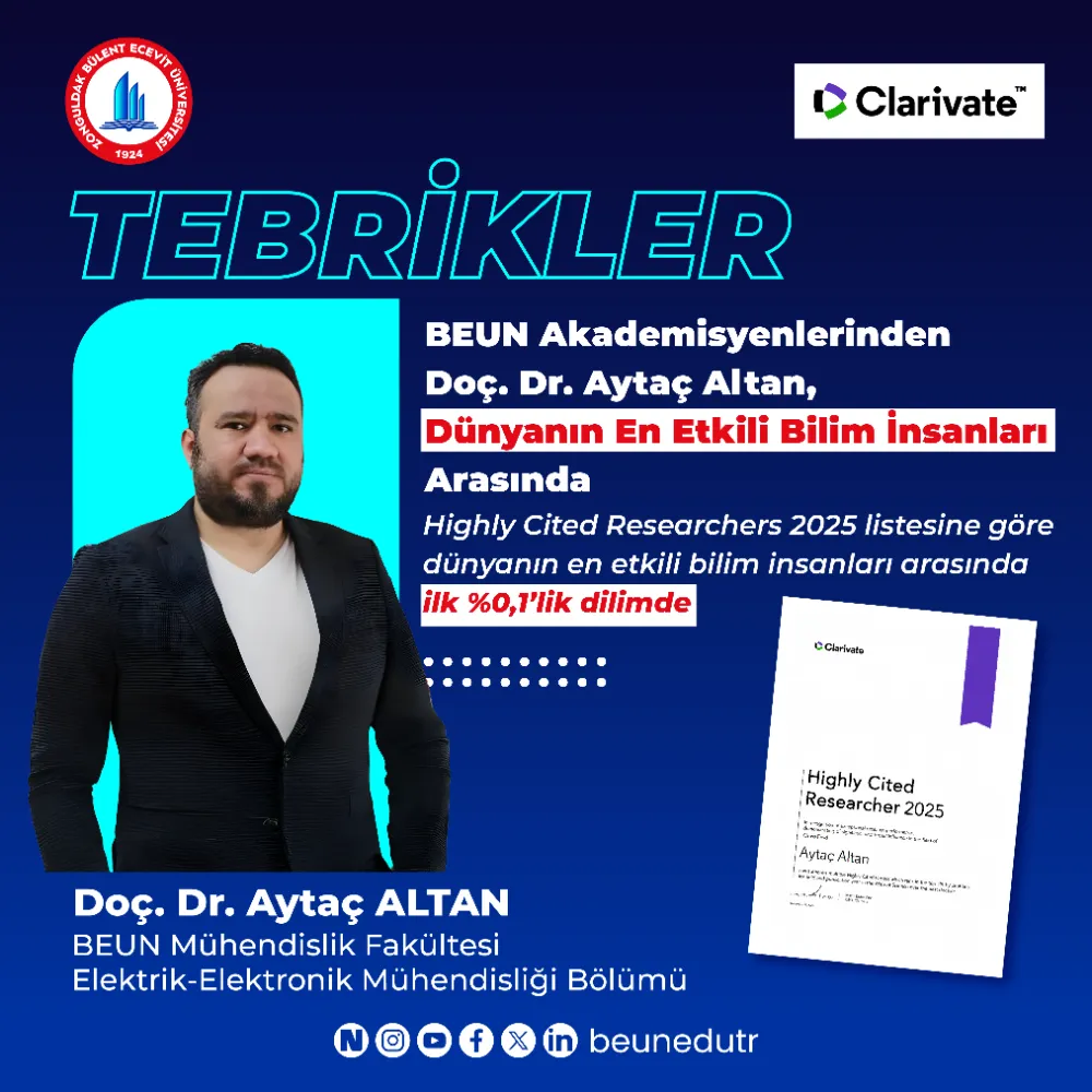 BEUN Akademisyenlerinden Doç. Dr. Aytaç Altan, Dünyanın En Etkili Bilim İnsanları Arasında